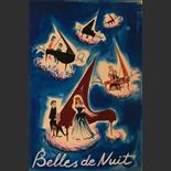 1952. Affiche originale pour le film Belles de Nuit de René Clair, avec Gérard Philipe et Martine Carroll. 27X40. Atelier porte de Clignancourt. Collection privée. (Ref  120)